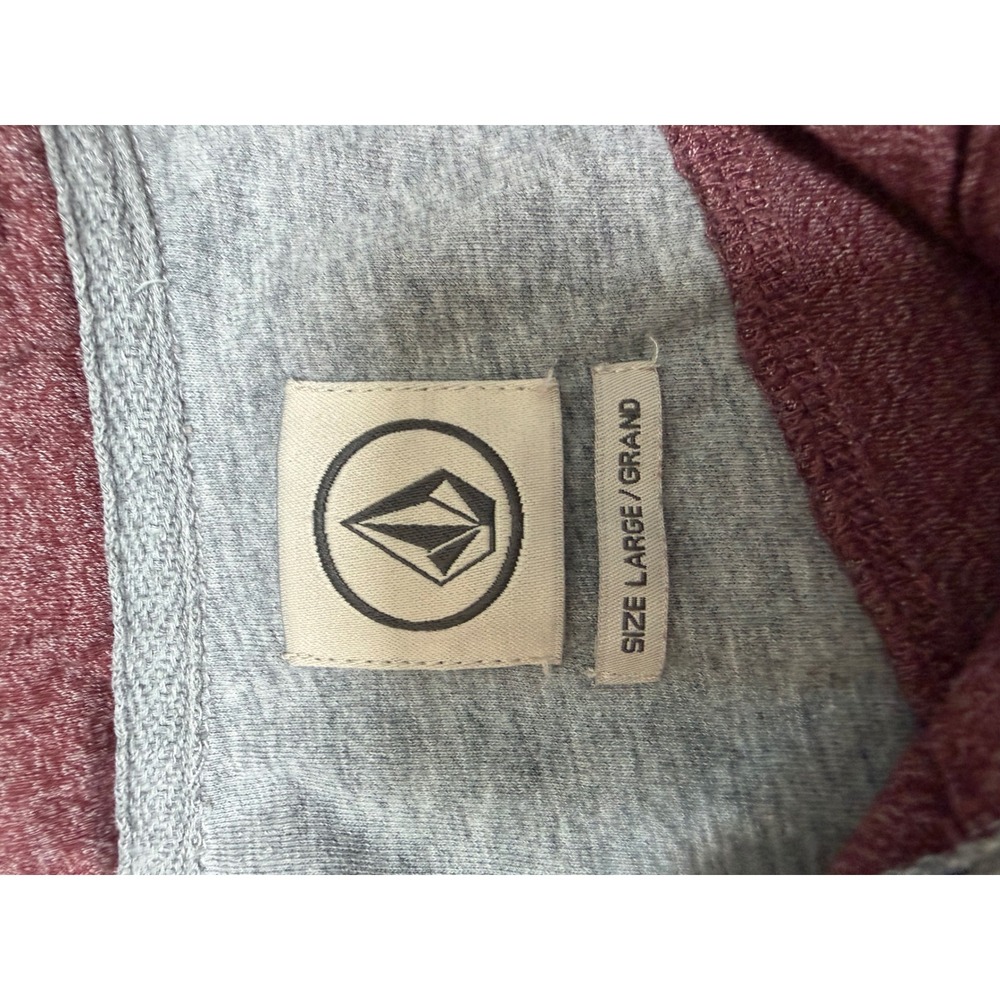 Volcom Wowzer Marled Polo Shirt Mens Large Burgundy Heather Short Sleeve - Picture 2 of 7